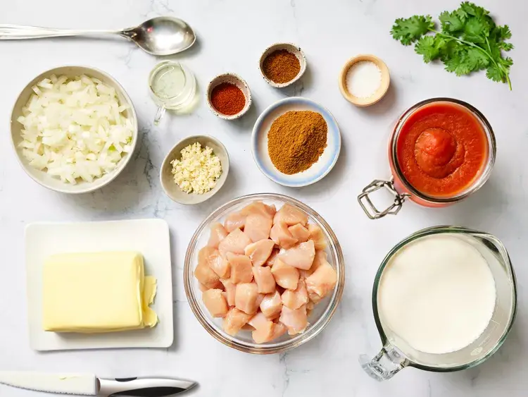 Ingredients of butter chicken