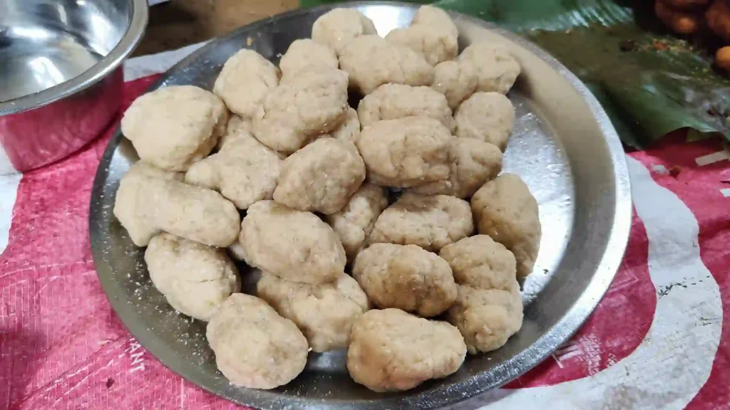 Home made Thekua preparation